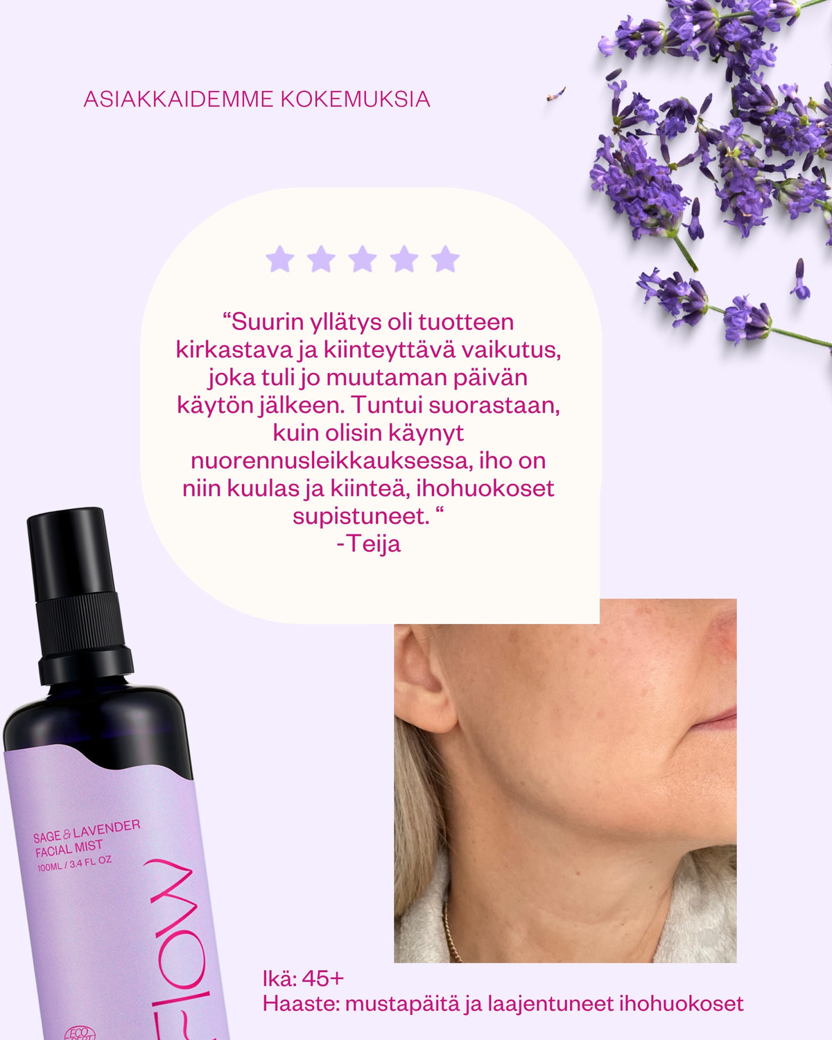Sage & Lavender Facial Mist - kasvovesi sekaihon haasteisiin