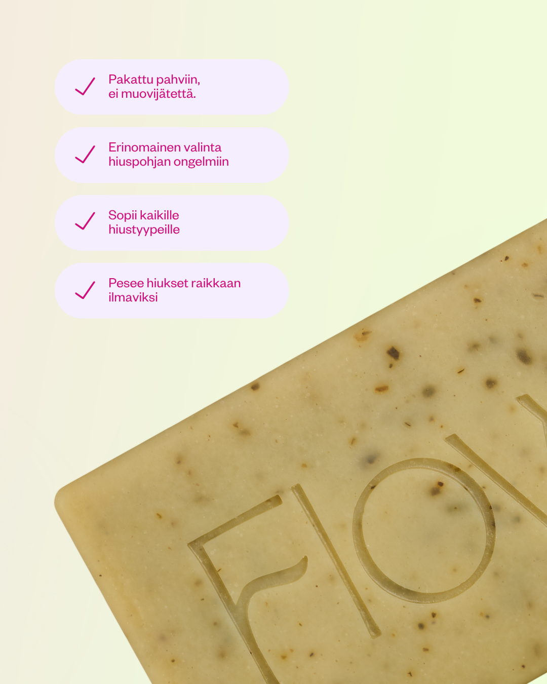 Hemp Shampoo Soap Bar -palashampoo hiuspohjan ongelmiin