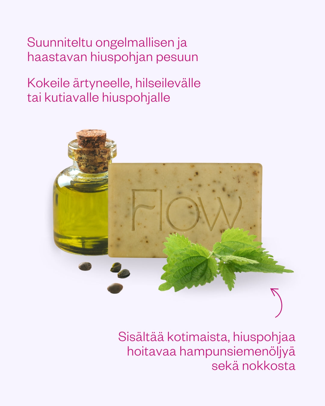 Hemp Shampoo Soap Bar -palashampoo hiuspohjan ongelmiin