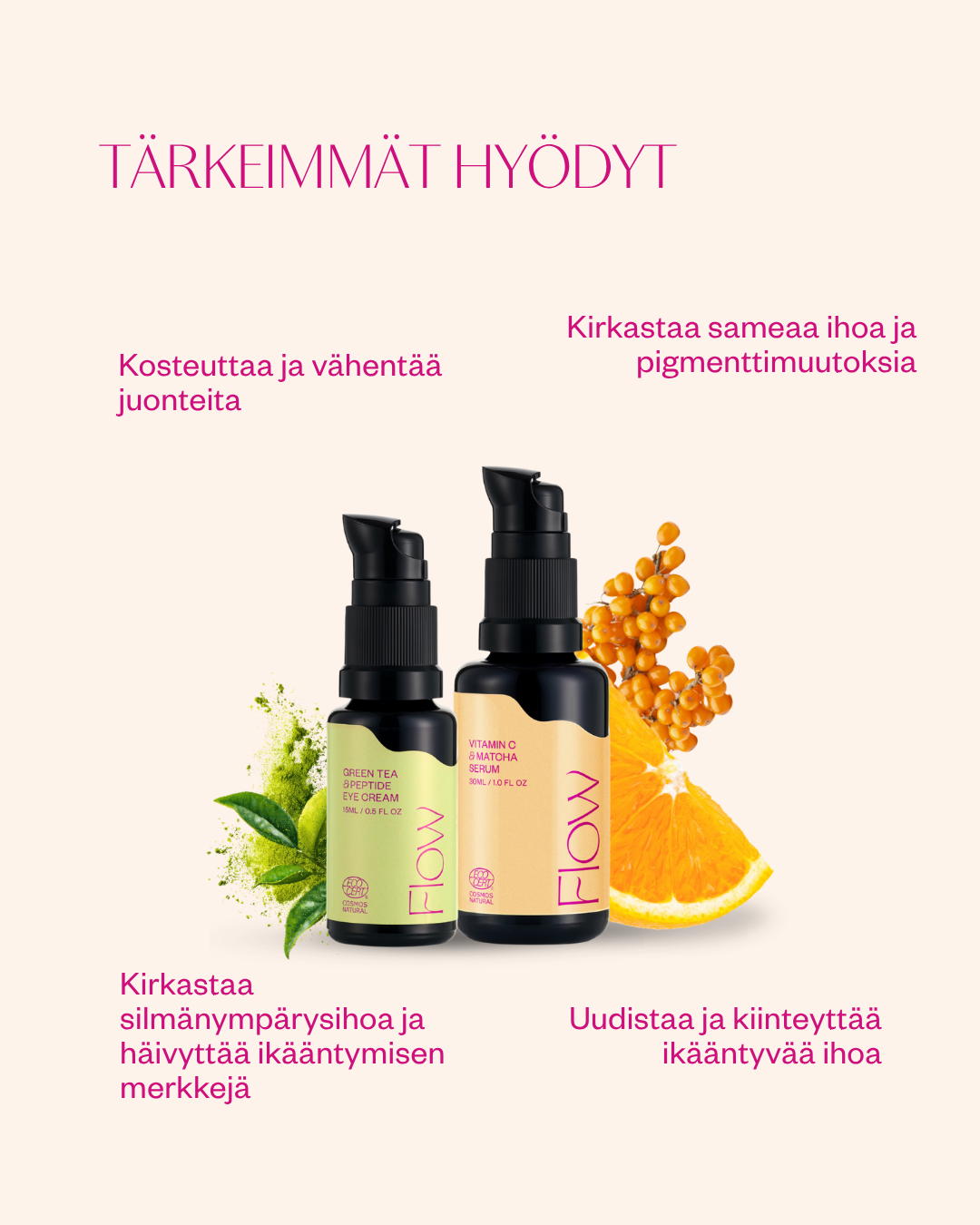 Kirkastava duo kasvoille ja silmänympäryksille