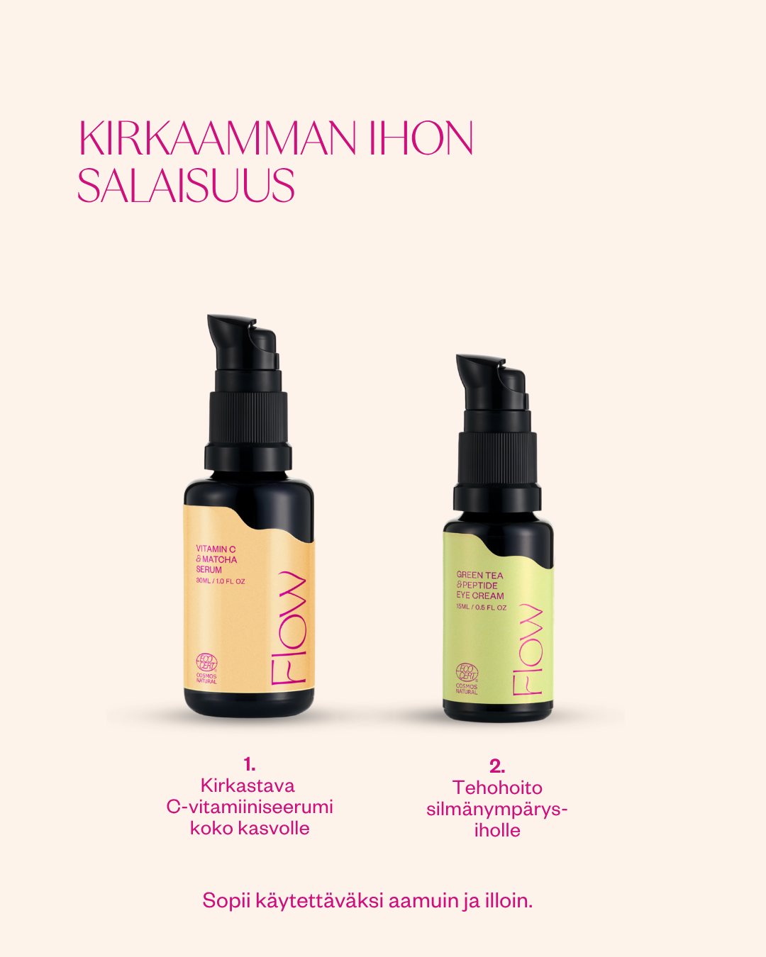 Kirkastava duo kasvoille ja silmänympäryksille