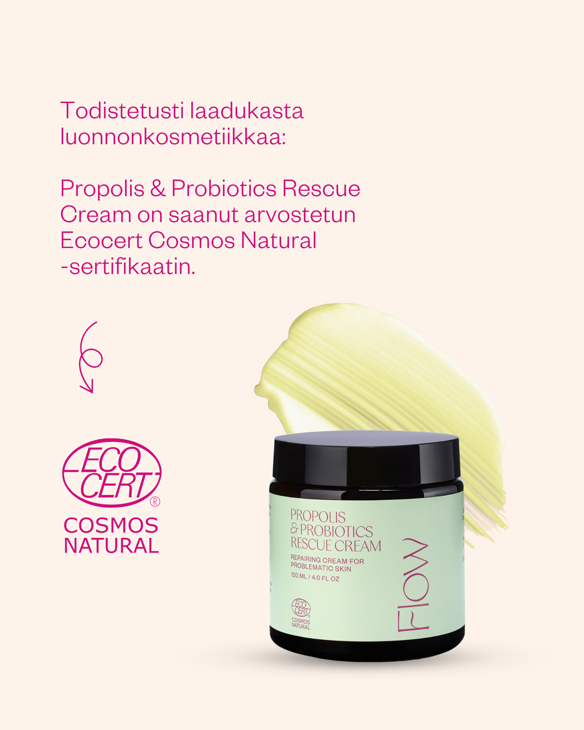 Propolis & Probiotics Rescue Cream erikoisvoide ongelmaiholle