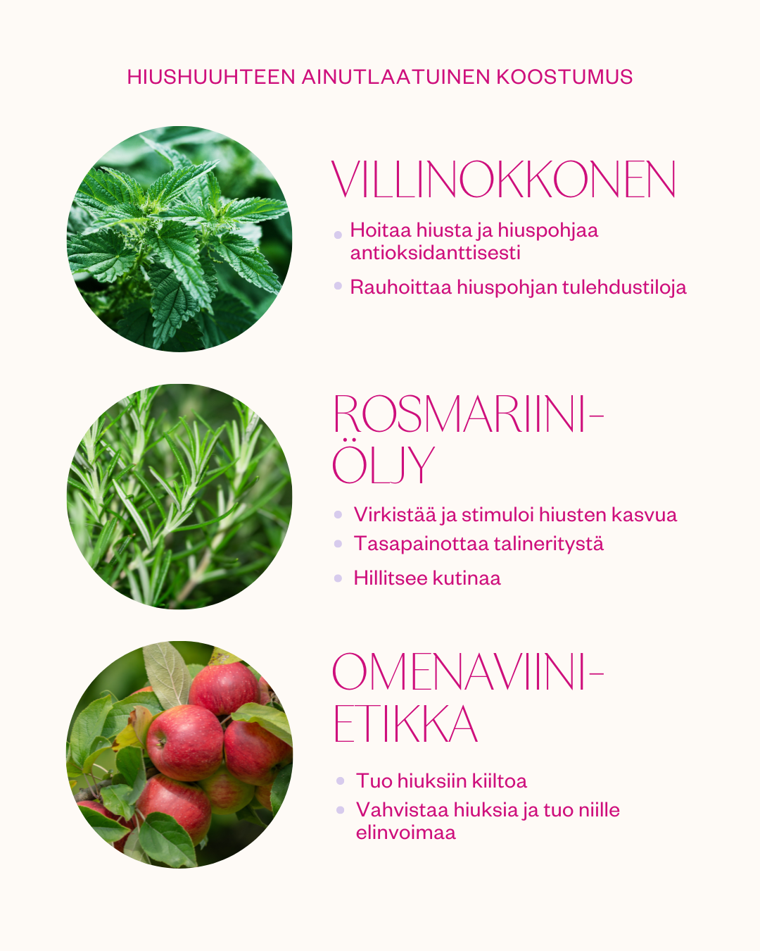 Wild Nettle hoitohuuhde hiuspohjalle ja hiuksille